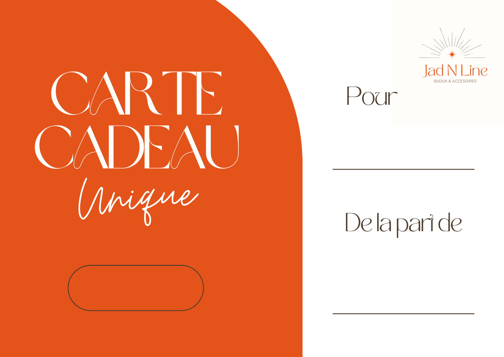 Carte cadeau JadNLine
